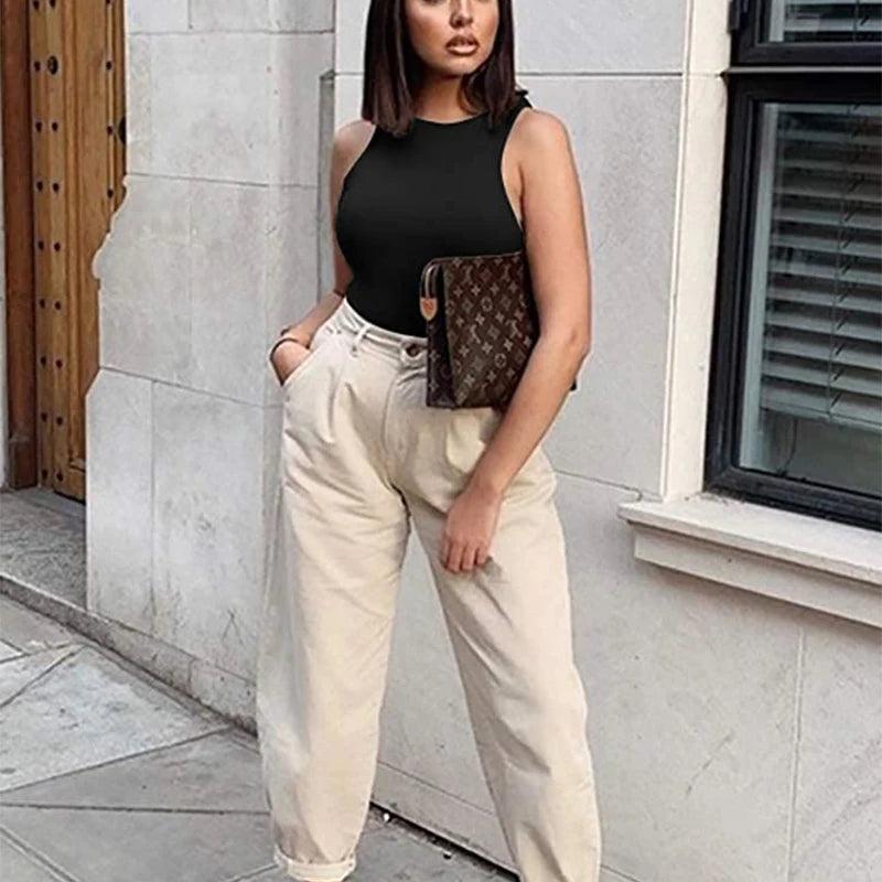 Jumper Body Suit Sleeveless Sexy Bodysuit Women Off Shoulder Body Top Streetwear Black Bodysuits Para Catsuit Clothes 2021