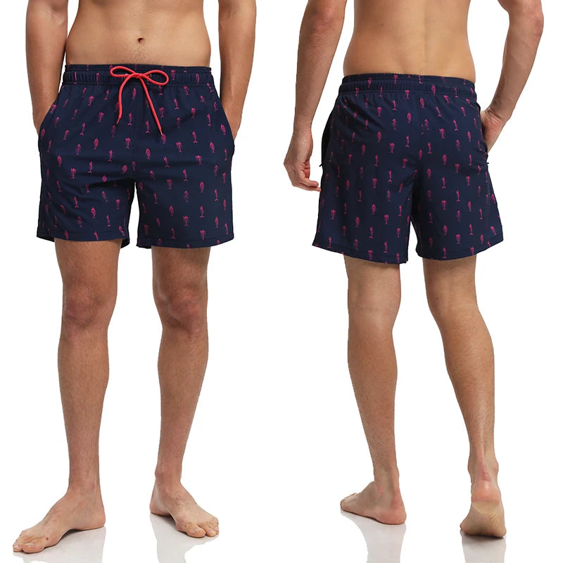 Escatch 2026 Summer New Arrival Mens Shorts Gym Classic Polyester Printing Quick Dry With Pockets Maillot De Bain Homme Swimsuit