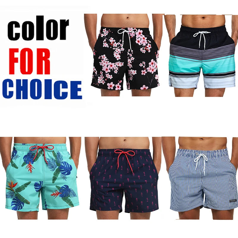 Escatch 2026 Summer New Arrival Mens Shorts Gym Classic Polyester Printing Quick Dry With Pockets Maillot De Bain Homme Swimsuit