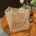 Mesh Beach Bag, Cosmetic Pouch  Large Beach Tote with Zipper Pocket for Family Pool Bag for Toys & Vacation Essentials