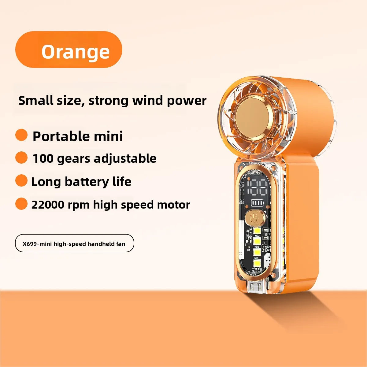 High Velocity Portable USB Charging Hand Fan Mini Powerful Pocket Fan With Strong Airflow For Summer Camping Sports Beach Travel