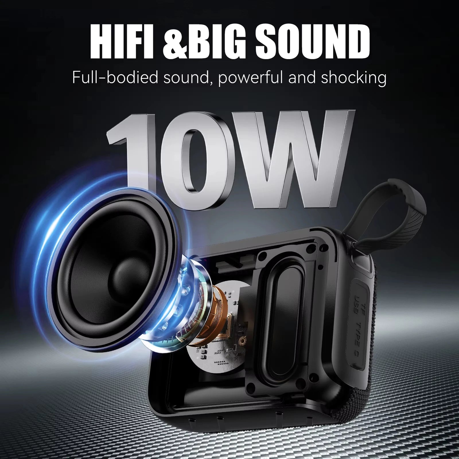 Haomuren Mini Waterproof Bluetooth Speaker Portable Outdoor Sports Subwoofer Speaker Supports USB, TF Card, TWS,Holiday Gifts