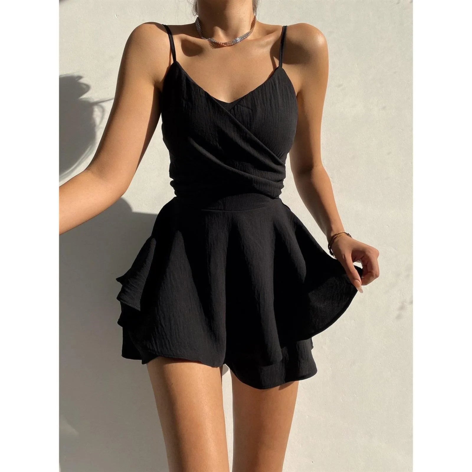 Dress Summer Women'S Dress Sexy Outfits Plus Size Solid Suspender Sexy Summer Women'S Dress  Vintage Beach Women'S Dress